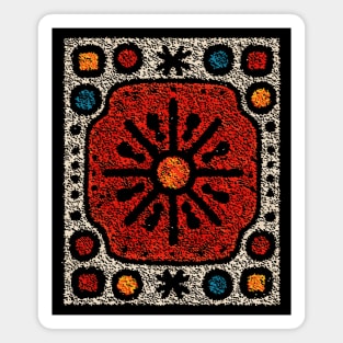 Yule Sun Wheel | A Folk Art Tapestry for the Seasons Magnet